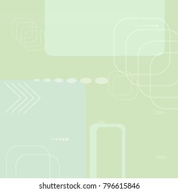 Tech Pattern. Light Square Technology Background with Frames, Squares, Dots, Arrows and Lines. Modern Abstract Texture for Web, Applications, Wallpaper. Trendy Digital Texture. Vector.