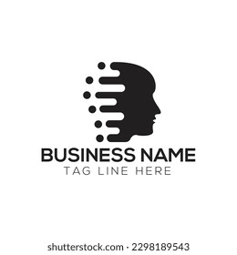 tech people head design logo free
