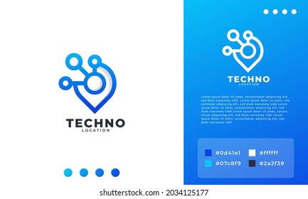 Tech Pin Location Icon Vector Design Inspiration
