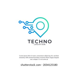 Tech Pin Location Icon Vector Design Inspiration
