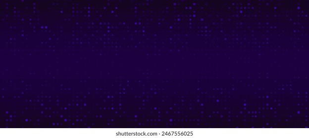 Tech pixel bg. Abstract pattern background for finance data or medical design. Futuristic grid and network business presentation. Gamer addition purple rectangle space. Crypto or cyber backdrop