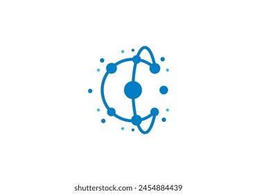 tech planet logo design. globe data connection technology icon symbol vector