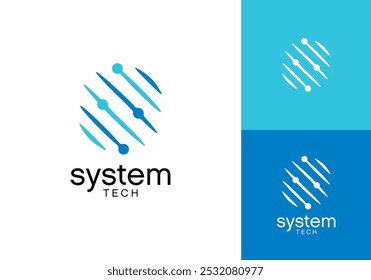 tech planet logo design. globe data connection technology icon symbol vector