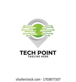 tech point logo icon vector isolated