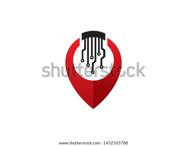 Tech Point Logo Template Icon Symbol Stock Vector (Royalty Free ...
