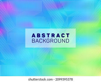 Diseño del vector holográfico de afiche tecnológico. Resumen de elementos de diseño gráfico. Fondo de gradiente del holograma del brillo irlandés para el afiche.