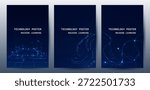 Tech Poster Set And Futuristic Digital Circuit and Machine Learning Backgrounds 