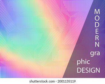 Tech presentation holographic gradient vector template. Liquid abstract blur splashes backdrop. Creative gradient holographic background for presentation.