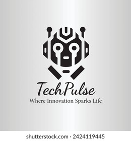 Tech pulse robot logo ,vector