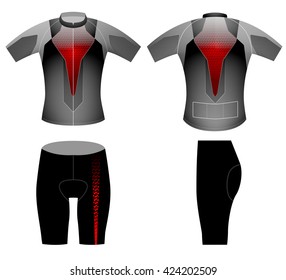 Tech red lighting,cycling vest design vector on a white background