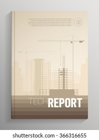 Tech Report cover, cover layout for books, brochures, flyers with bleed and crop marks