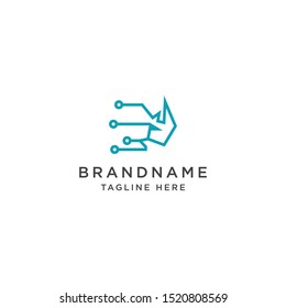 Tech Rhino Abstract Logo Icon Design Template Vector