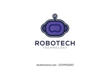 Tech Robot logo abstract vector design template