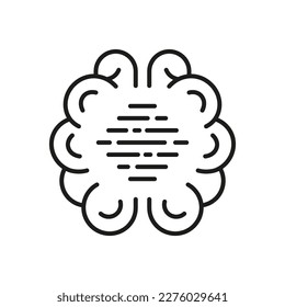 Tech Science Linear Pictogram. Artificial Intelligence Symbol on White Background. Human Brain with Circuit, Digital Technology Concept Black Line Icon. Editable Stroke. Isolated Vector Illustration.