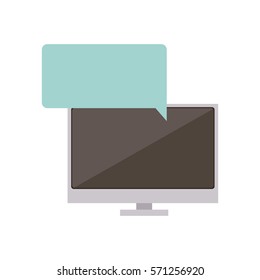 tech screen computer in wide flat dialogue callout box