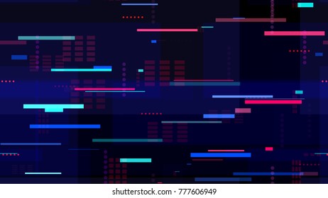 Tech Seamless Pattern with Bright Speed Lines. Abstract Night City Background with Traffic Car Lights. Seamless Pattern with Light Traces. Cover Futuristic Night Road Texture.