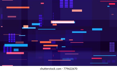 Tech Seamless Pattern with Bright Speed Lines. Night Urban Streets Background with Bright Traffic Car Lights. Hi Tech Pattern with Light Trails. Fashion Futuristic Night Road Texture.