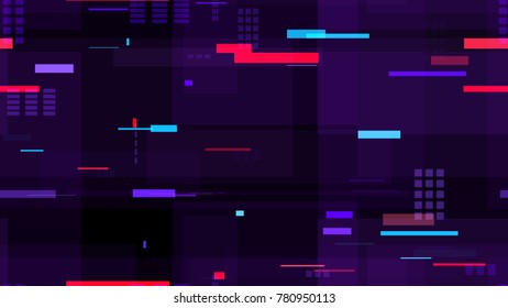 Tech Seamless Pattern with Bright Speed Lines. Abstract Night City Background with Traffic Car Lights. Print Design Pattern with Light Traces. Screen Futuristic Night Road Texture.