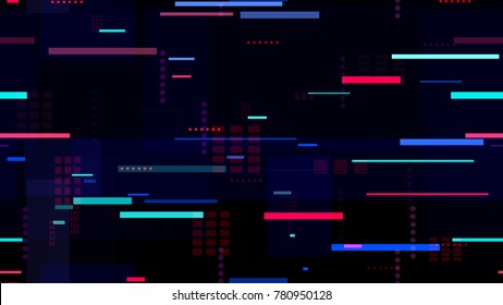 Tech Seamless Pattern with Bright Speed Lines. Abstract Night City Background with Traffic Car Lights. Seamless Pattern with Light Trails. Cover Futuristic Night Road Texture.