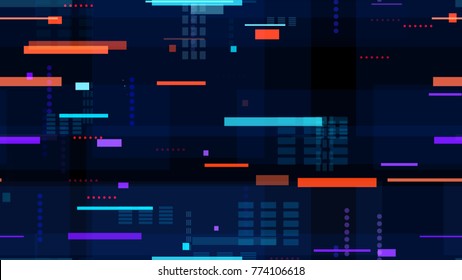 Tech Seamless Texture with Moving Fast Neon Stripes. Abstract Night City Background with Traffic Car Lights. Seamless Pattern with Neon Lights. Screen Futuristic Night Road Texture.