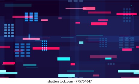 Tech Seamless Texture with Moving Fast Neon Stripes. Abstract Night City Background with Traffic Car Lights. Print Design Pattern with Light Trails. Cover Futuristic Night Road Texture.