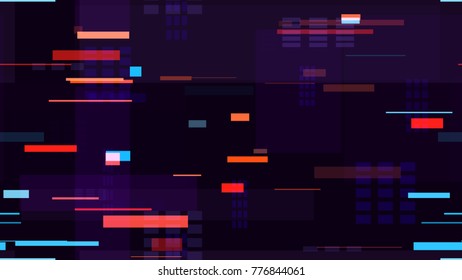 Tech Seamless Texture with Moving Fast Neon Stripes. Abstract Night City Background with Traffic Car Lights. Hi Tech Pattern with Light Trails. Fashion Futuristic Night Road Texture.