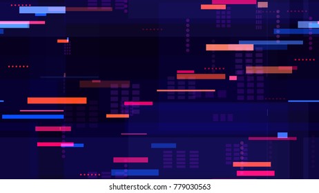 Tech Seamless Texture with Moving Fast Neon Stripes. Night Urban Streets Background with Bright Traffic Car Lights. Print Design Pattern with Neon Lights. Fashion Futuristic Night Road Texture.