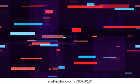 Tech Seamless Texture with Moving Fast Neon Stripes. Abstract Night City Background with Traffic Car Lights. Hi Tech Pattern with Light Traces. Fashion Futuristic Night Road Texture.