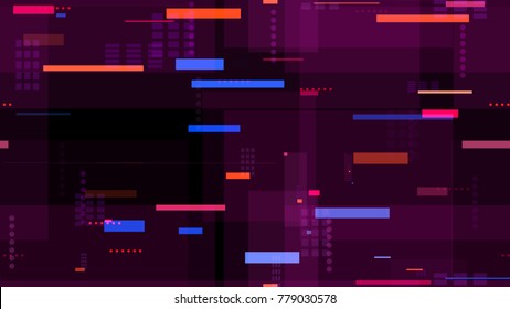 Tech Seamless Texture with Neon Rays and Stripes. Night Urban Streets Background with Bright Traffic Car Lights. Print Design Pattern with Neon Lights. Fashion Futuristic Night Road Texture.