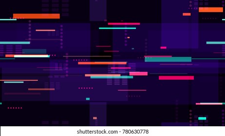 Tech Seamless Texture with Neon Rays and Stripes. Night Urban Streets Background with Bright Traffic Car Lights. Seamless Pattern with Light Traces. Screen Futuristic Night Road Texture.