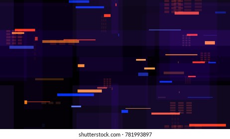 Tech Seamless Texture with Neon Rays and Stripes. Abstract Night City Background with Traffic Car Lights. Seamless Pattern with Light Traces. Cover Futuristic Night Road Texture.