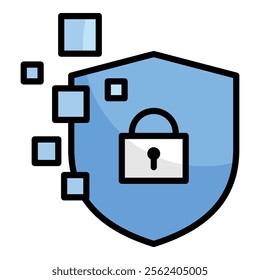 Tech Security Icon Element For Design