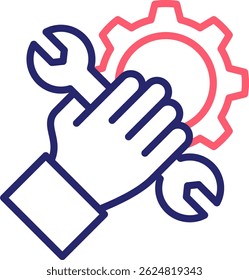 Icono de servicio técnico Ilustración vectorial de color