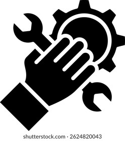 Ilustración vectorial de glifo de icono de servicio técnico