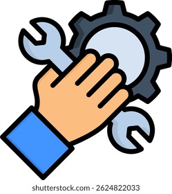 Tech Service Icon Lineal Color Vector Illustration