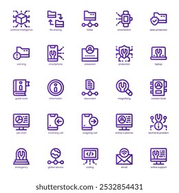 Pacote de ícone do Serviço Técnico para seu site, celular, apresentação e design de logotipo. Ícone de serviço técnico projeto de gradiente de linha básico. Ilustração de gráficos vetoriais e traçado editável.