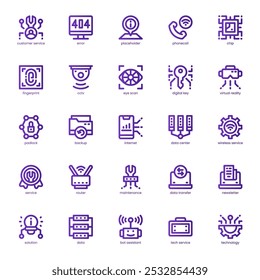 Pacote de ícone do Serviço Técnico para seu site, celular, apresentação e design de logotipo. Ícone de serviço técnico projeto de gradiente de linha básico. Ilustração de gráficos vetoriais e traçado editável.
