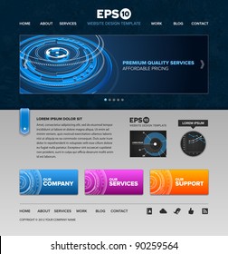 Tech services vector website template design