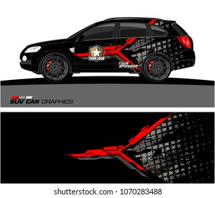 tech shape with grunge background car Graphics for SUV vinyl wrap 