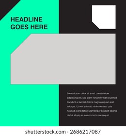 tech sharp cut diamond shape social media design template editable eps