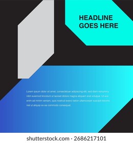 tech sharp cut diamond shape social media design template editable eps