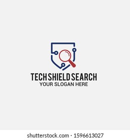 tech shield Vector Logo Design Template