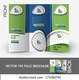 The Tech Shop Tri-Fold Mock up & Back Brochure Design.