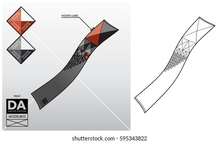 Tech sketch of a scarf (DA collection)