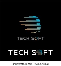 Logo de la tecnología Tech Soft Ai Logo de diseño vector logotipo futurista moderno 