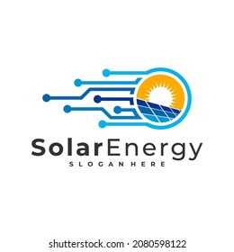 Tech Solar logo vector template, Creative Solar panel energy logo design concepts