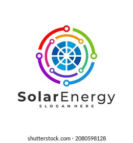 Tech Solar logo vector template, Creative Solar panel energy logo design concepts