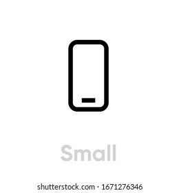 Tech gibt ein Symbol für kleine Telefone an. Bearbeitbare Vektorillustration. Modernes Smartphone verschiedene individuelle Eigenschaften. Einmaliges Piktogramm.