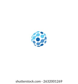 Tech sphere logo flat vector design