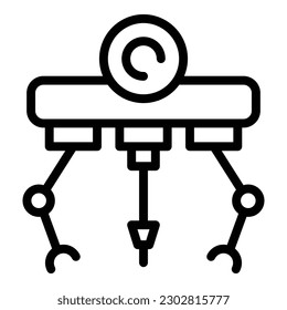 Tech spider icon outline vector. Future mascot. Cute toy